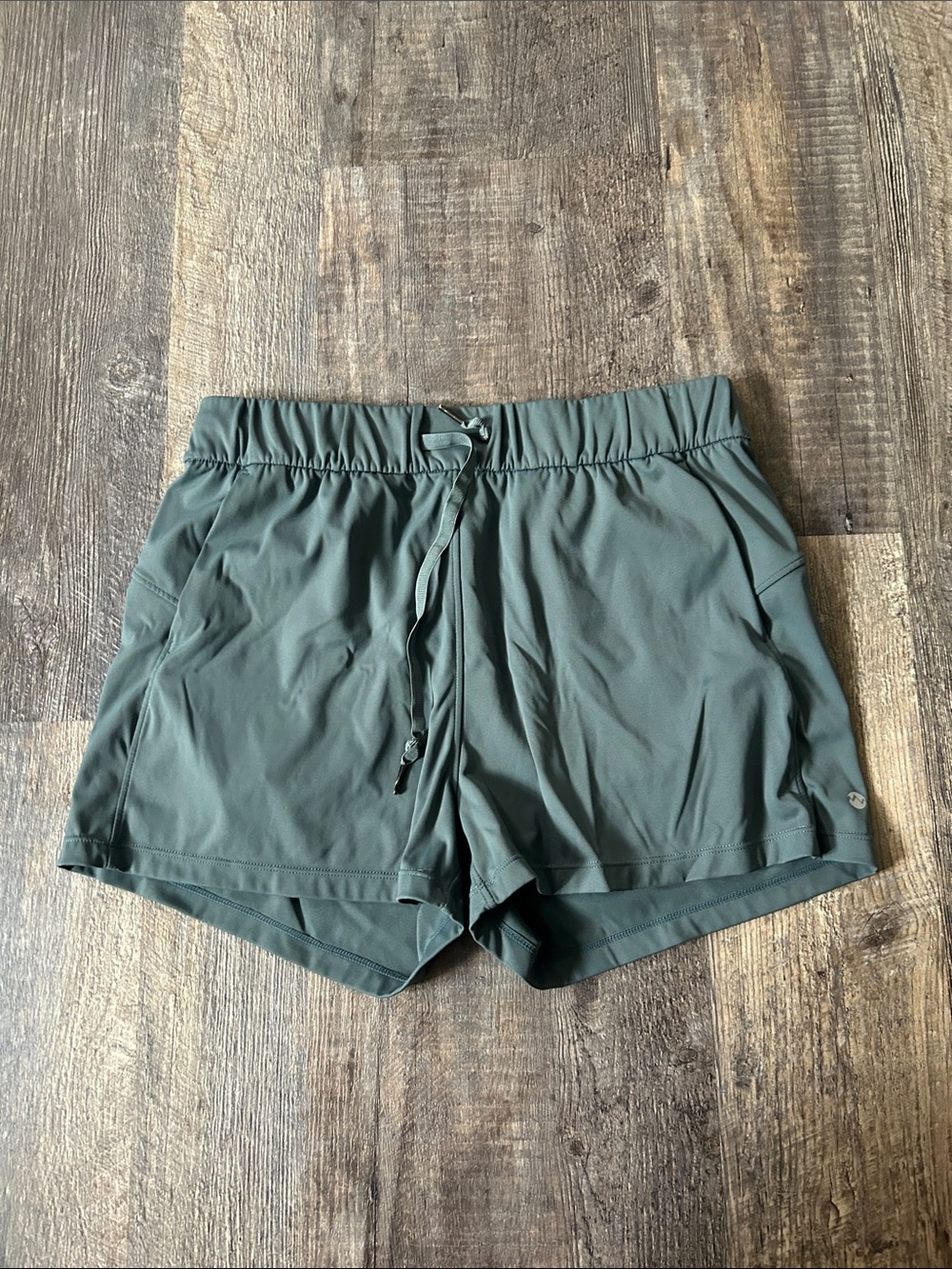 Women's Athletic Drawstring Shorts in Forest Green